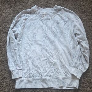 White Crackle Pattern Sweatshirt